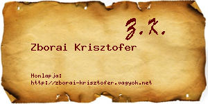 Zborai Krisztofer névjegykártya