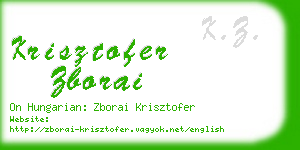 krisztofer zborai business card